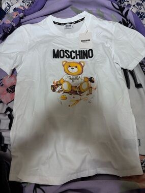 Moschino Women’s White Teddy Graphic Tee